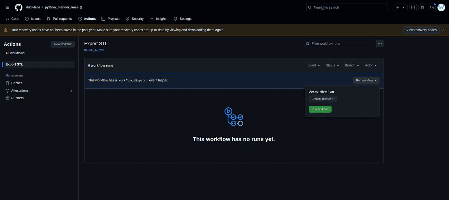 Using Github Actions to generate STL files from Python code | DuckLabs